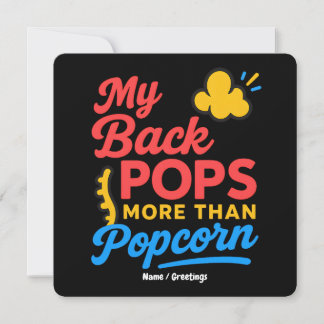 Convites My Back Pops More Than Popcorn Funny Retro Spine