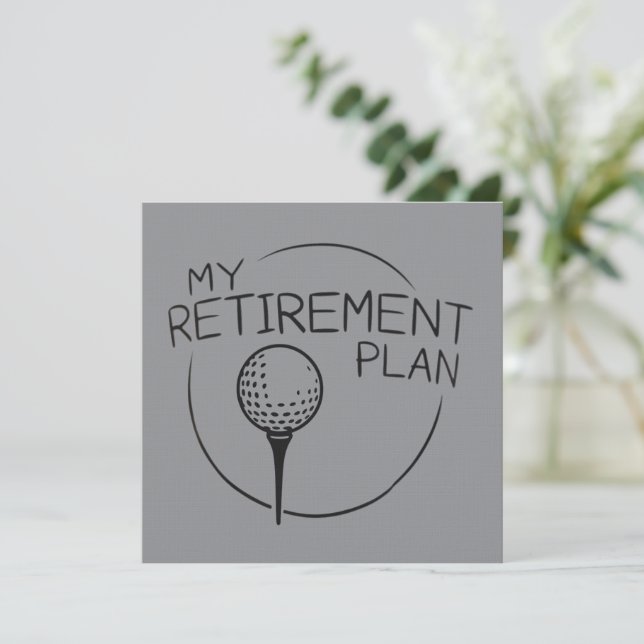 Convites My Retirement Plan Funny Saying Golfing Golfer  (Em pé/Frente)