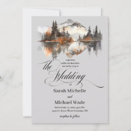 Convites Mystic Autumn Calligraphy Wedding Invitation