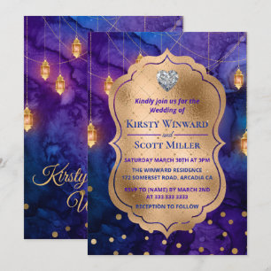 Convites Mystic Marrakesh Night Lanterns & Bokeh Wedding
