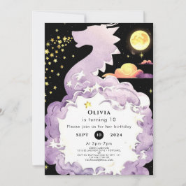 Convites Mystical Boho Dragon Birthday