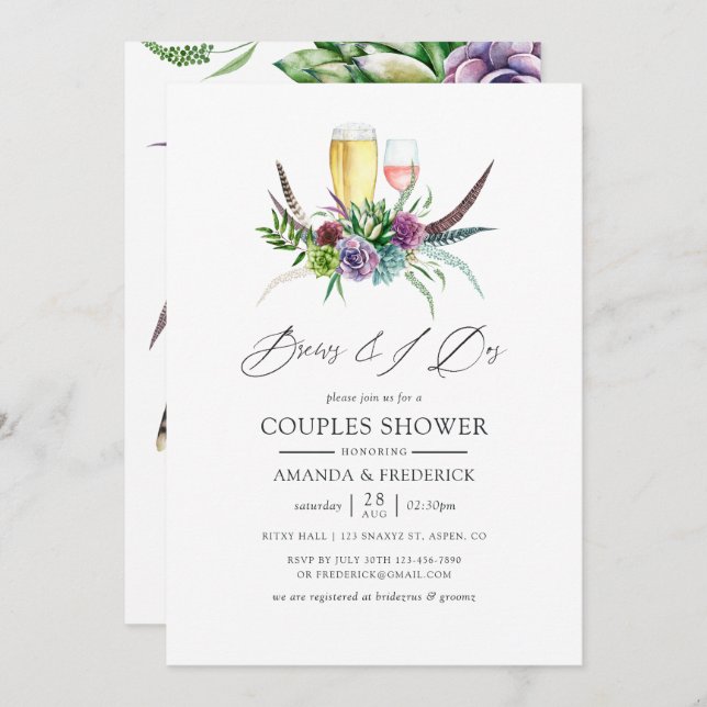 Convites Mystical Boho Succulent Breve Antes Do I Dos (Frente/Verso)