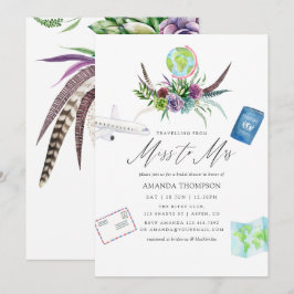 Convites Mystical Boho Suculenta Senhorita Para Sra. Chá de