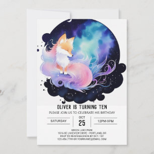 Convites Mystical Woodland Fox Birthday
