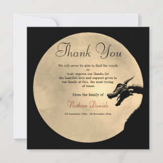 Convites Mythical Dragon Funeral Thank You Cards