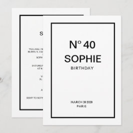 Convites Nº 40 Festa de 40 Anos French Chic