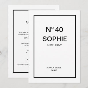Convites Nº 40 Festa de 40 Anos French Chic
