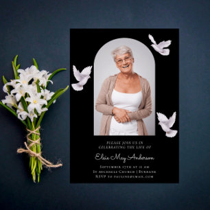 Convites Na amável memória na moda elegante foto