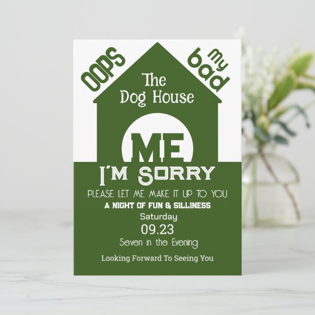 Convites Na Casa dos Cachorros, sinto muito (Em pé/Frente)