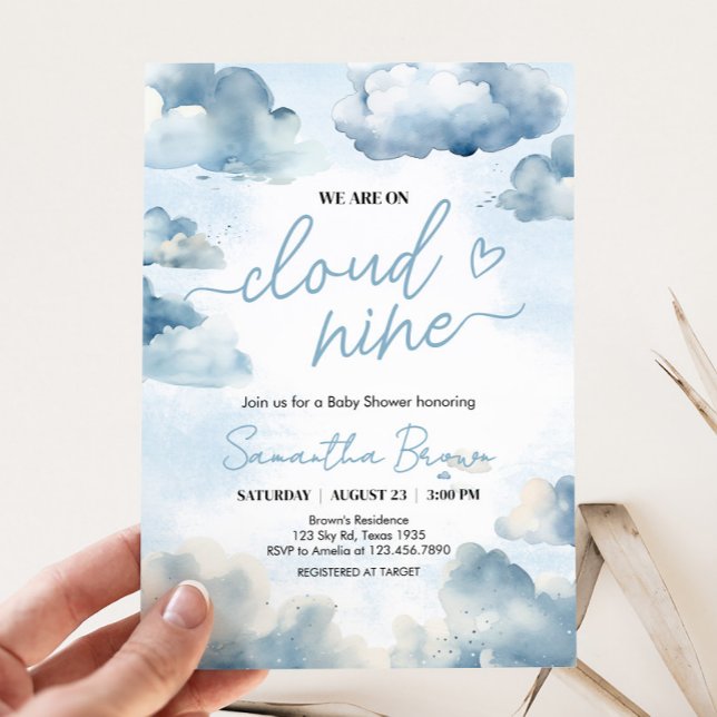 Convites Na Cloud Nine Chá de fraldas Party (Cloud Nine Baby Shower Party Invitation)