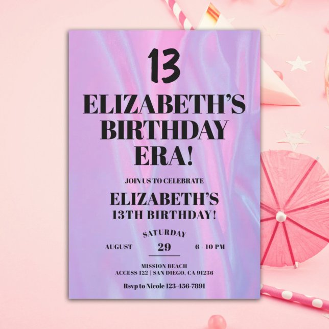 Convites Na Festa de aniversário 13 (Criador carregado)