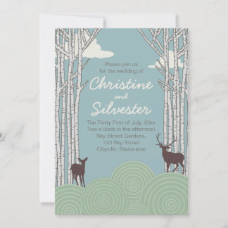 Convites Na Floresta, casamento 5x7