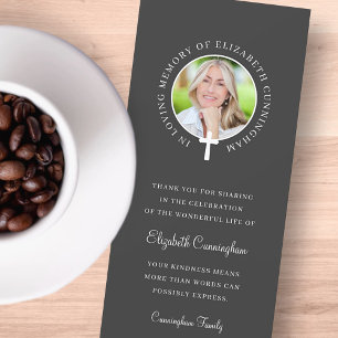 Convites Na memória de amor  Fotografia e cruz personaliza