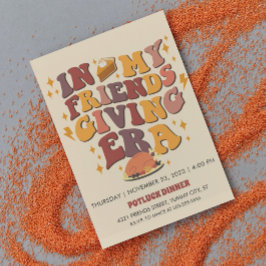 Convites Na Minha Era de Ação de Graças dos Amigos Retrô