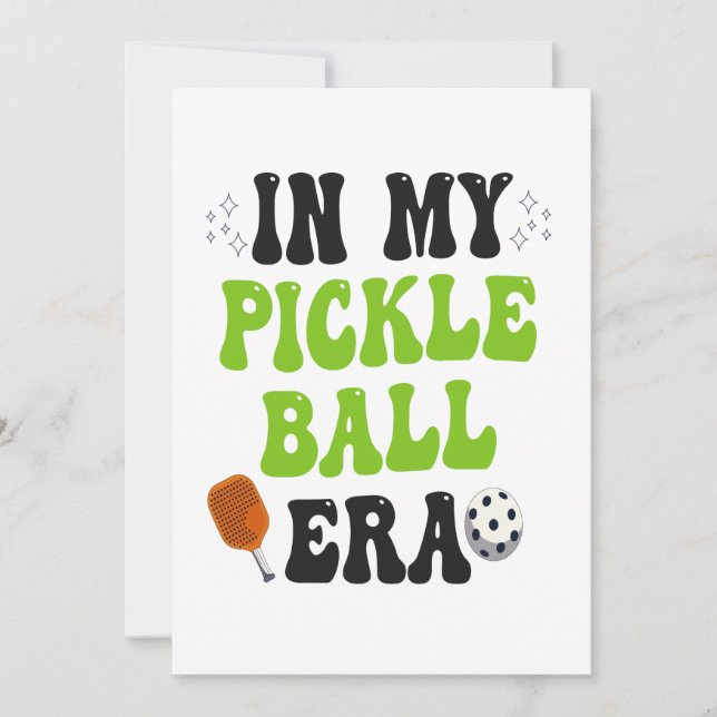 Convites Na Minha Era de PickleBall Presente Divertido Espo (Frente)