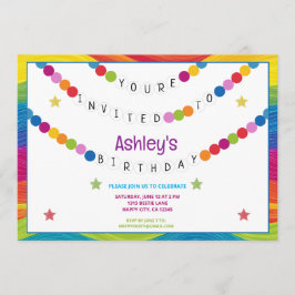 Convites Na minha Festa de aniversário da Era Bracelet de A