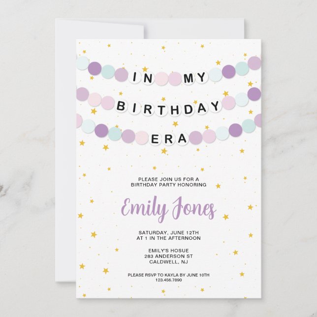 Convites Na minha Festa de aniversário de aniversário (Frente)