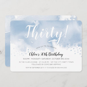 Convites na moda 30 de ÁGUA MODERNA azul