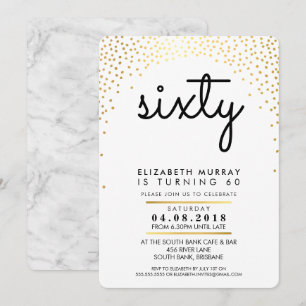 Convites NA MODA 60ª festa de aniversário INVITE confete ou