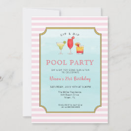 Convites Na moda Adulto Coquetel de Verão Festa de Piscina 
