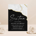 Convites Na moda Agate & Marble 16º aniversário<br><div class="desc">Celebre em estilo com estes convites de 16 anos divertidos e modernos. O design é fácil de personalizar e seus convidados ficarão entusiasmados quando receberem esses convites para na moda.</div>