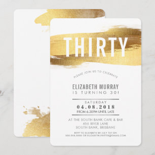 Convites NA MODA aniversário de 30 anos INVITE Faux brushma