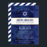 Convites NA MODA BAR MITZVAH classe marinho azul-ouro mínim<br><div class="desc">pelo kat massard >> kat@simplysweetPAPERIE.com <<< design de convite de tendência para o BAR do seu filho MITZVAH Setup como modelo, é simples você adicionar seus próprios detalhes ou clicar no botão personalizar e você pode adicionar ou alterar texto, fontes, tamanhos etc. DICA: 1. Para alterar/mover gráficos / alterar a...</div>