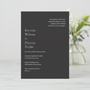 Convites Na moda Black Modern Wedding