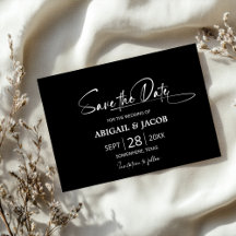 Na moda Black Wedding Save the Date