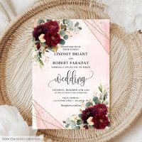 Na moda Boho Marsala Dourado Casamento de Flores E