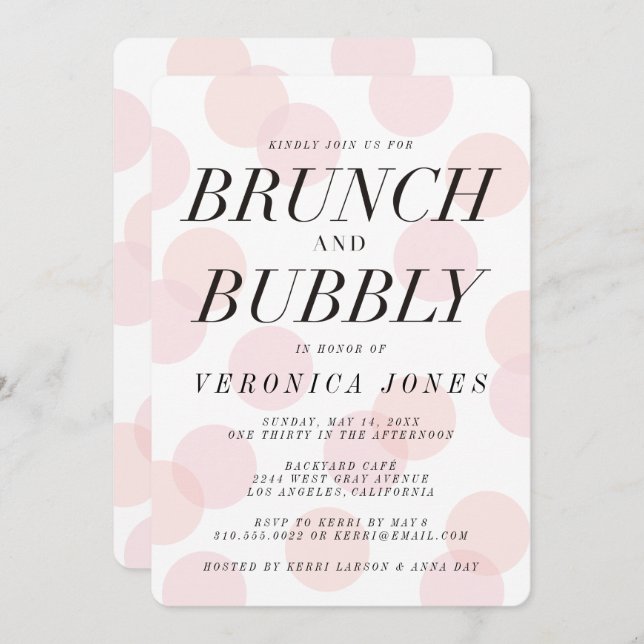 Convites Na moda Brunch e Chá de panela de borracha (Frente/Verso)