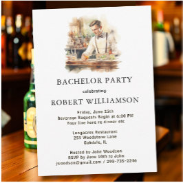 Convites Na moda Classic Bartender Bachelor Party