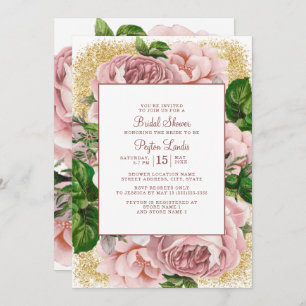 Convites Na moda cor-de-rosa com Chá de panela brilhante Do