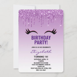 Convites Na moda cor-de-rosa e olhos pretos ao soltar a bri