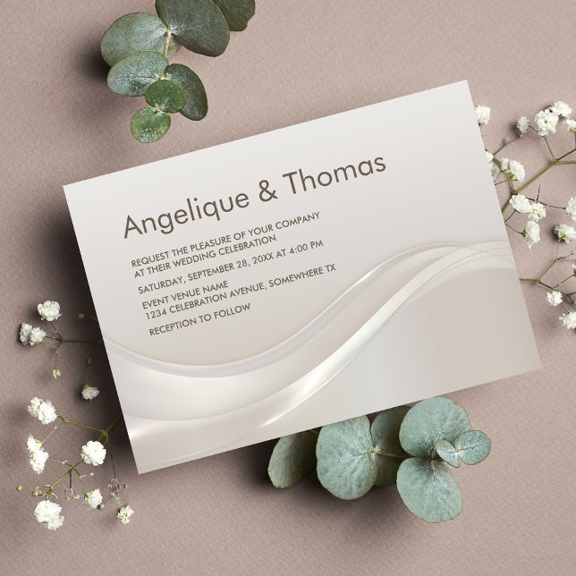 Convites Na moda Cream Wedding (Criador carregado)