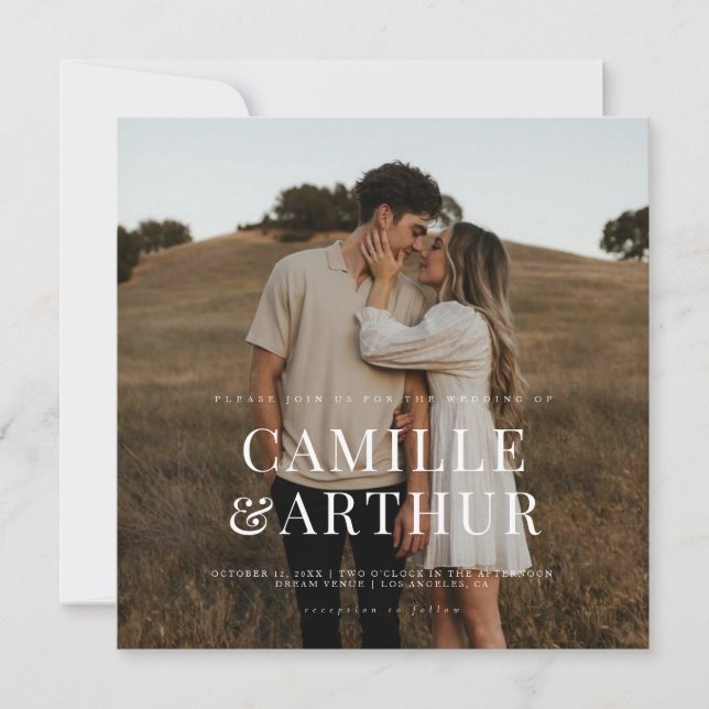 Convites Na moda de Foto Moderna Elegante (Frente)