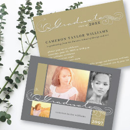 Convites Na moda desloca 3 Festa de formatura de Colagem de