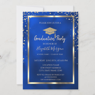 Convites Na moda Diamantes Dourados Boné Formando Metálico 