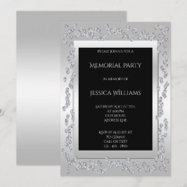 Convites Na moda Diamantes Silver Memorial Party