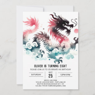 Convites Na moda Dragon Birthday Digital