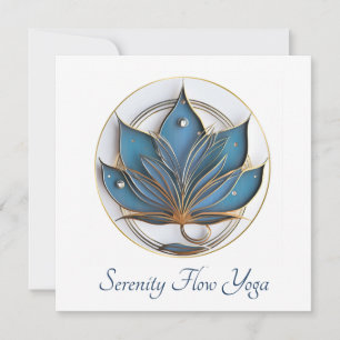 Convites Na moda Elegante Abstrato de Flor de Lótus Castanh