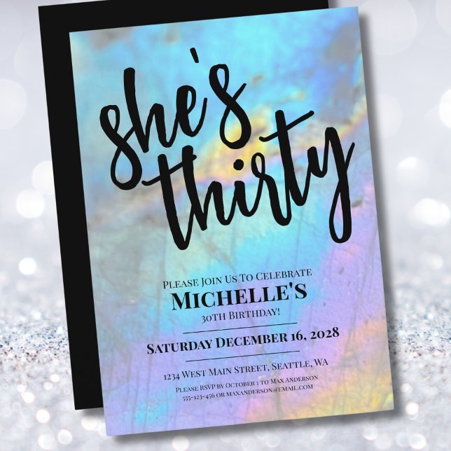 Convites Na moda Elegante aniversário de 30 anos moderno (Stylish Elegant Colorful Modern 30th Birthday Invitation)