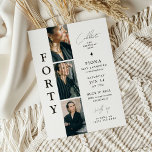 Convites Na moda FORTY Photo Strip aniversário de 40 anos<br><div class="desc">Prontos para fazer 40 anos? Estes Na moda 40 Convites para aniversário de 40 anos de Fita Fotográfica farão todos RSVP com um sorriso. Personalize-os para refletir sua personalidade única e celebrar seu grande dia em estilo. Conheça estes belos convites e comece a planejar a última festa de aniversário hoje!...</div>