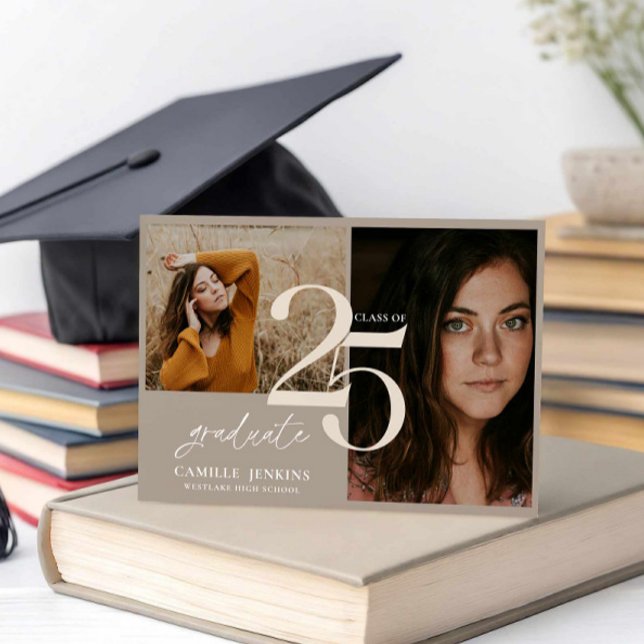 Convites Na moda Graduação Classe 2025 (Photo Graduation Announcement and Party Invitation)