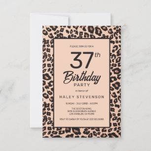 Convites Na moda Leopard Animal Print Trendy 37th Birthday