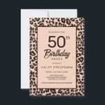Convites Na moda Leopard Animal Print Trendy 50th Birthday<br><div class="desc">Elevem a sua celebração de aniversário com o nosso Na moda Leopard Animal Imprima o Tendy Birthday Invitation! Perfeitamente desenhado para ela, esse convite capta a essência de um safari selvagem com sua combinação marcante de listras e manchas em preto, marrom e bege. Para mais produtos visite o meu compro...</div>
