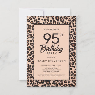 Convites Na moda Leopard Animal Print Trendy 95th Birthday