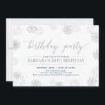 Convites Na moda moderna 50ª Festa de aniversário Adulta<br><div class="desc">Celebre o seu dia especial com este design de convite de aniversário com uma bela tipografia e padrões de fundo em textura falsa de prata.</div>