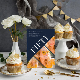 Convites Na moda Moderno 50 | 50º Aniversário 3 Foto