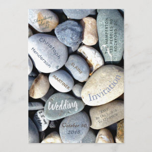 Convites Na moda Moderno Casamento da Natureza de Pebbles I